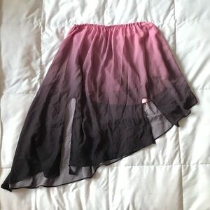 Material Girl Pink and Black Ombre Flowy Vertical Skirt